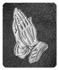 Silver Praying Hands Shimmer Black